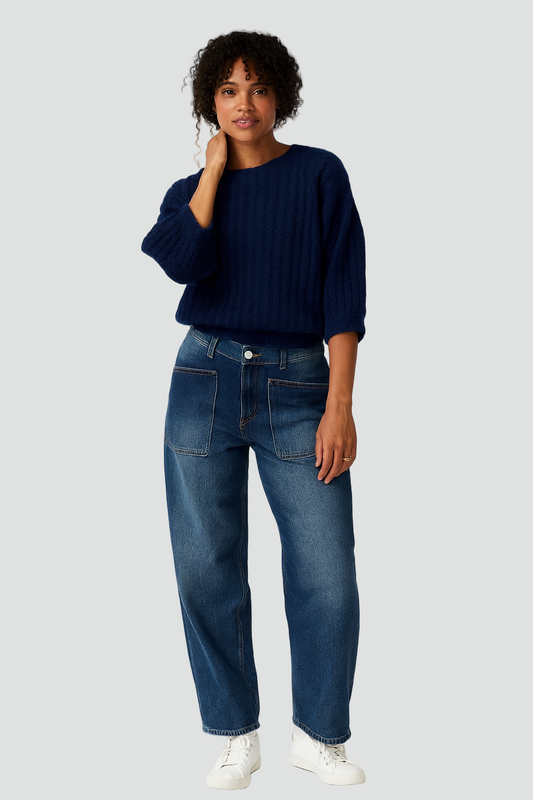 Anna | Boxy Kabelstrik (Blå)