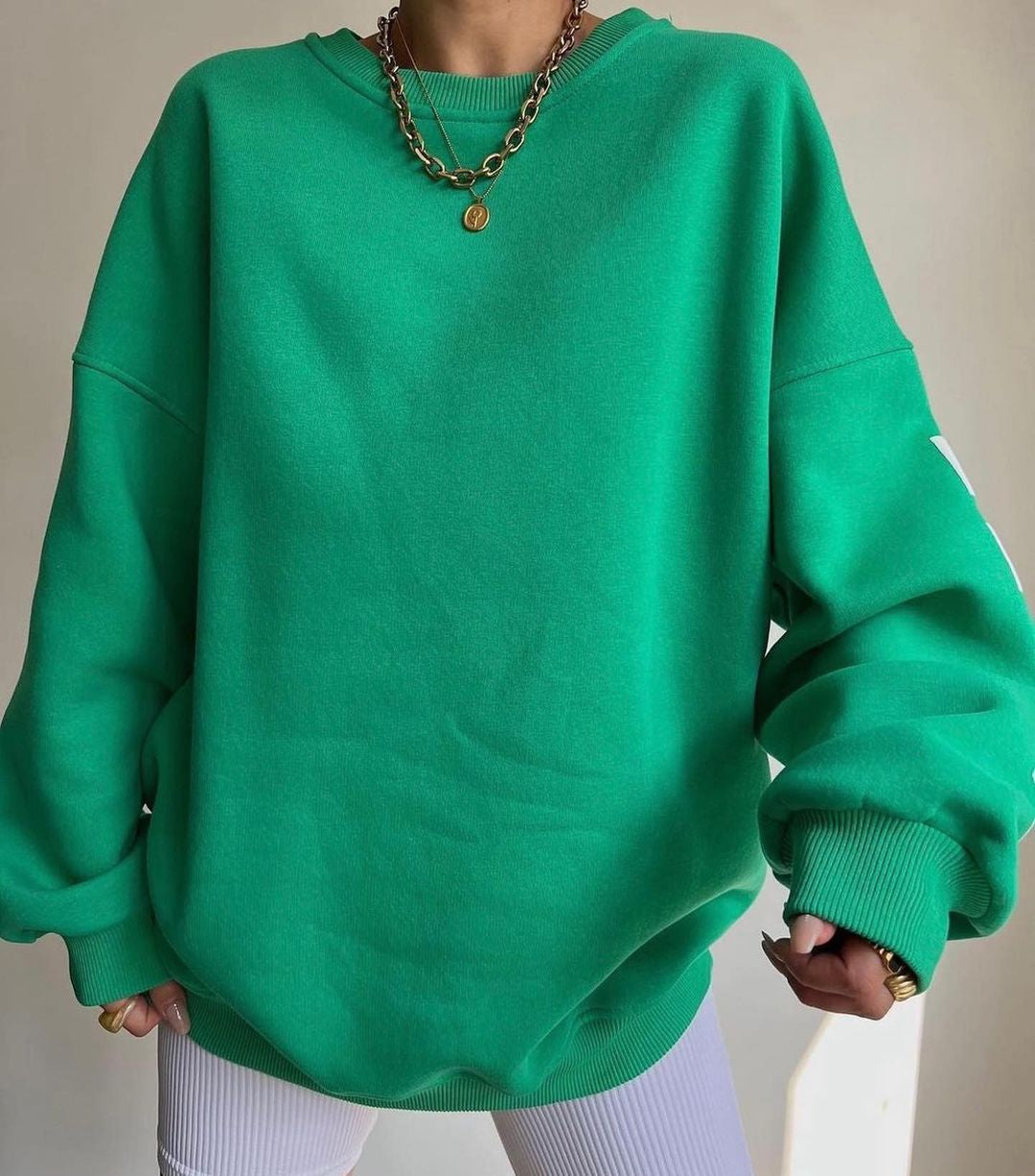 Komfortabel Oversized Sweatshirt til Kvinder med Bogstavprint