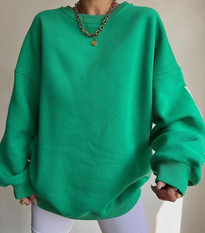 Komfortabel Oversized Sweatshirt til Kvinder med Bogstavprint