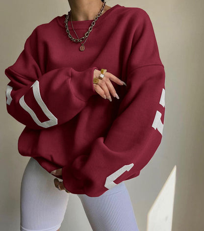 Komfortabel Oversized Sweatshirt til Kvinder med Bogstavprint