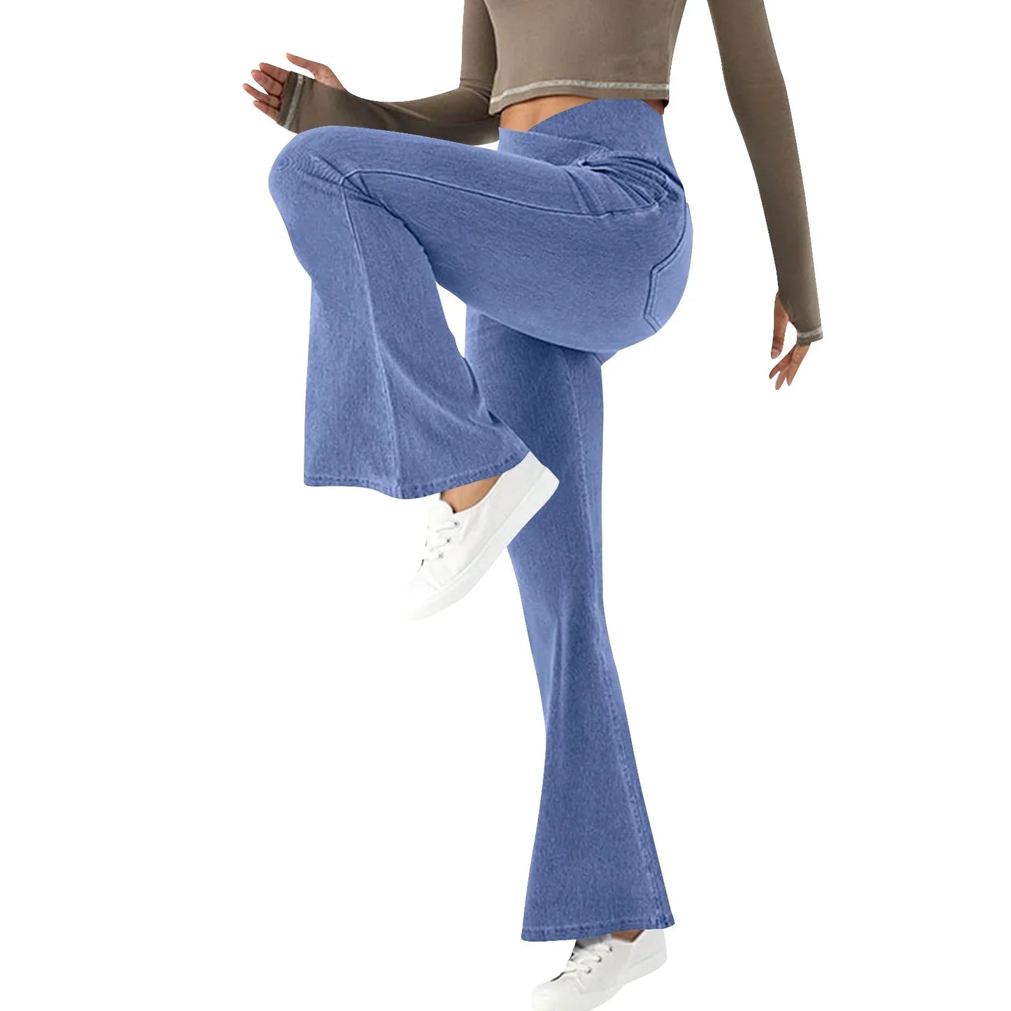 Elastiske og Flatterende Damebukser med Udstillet Ben