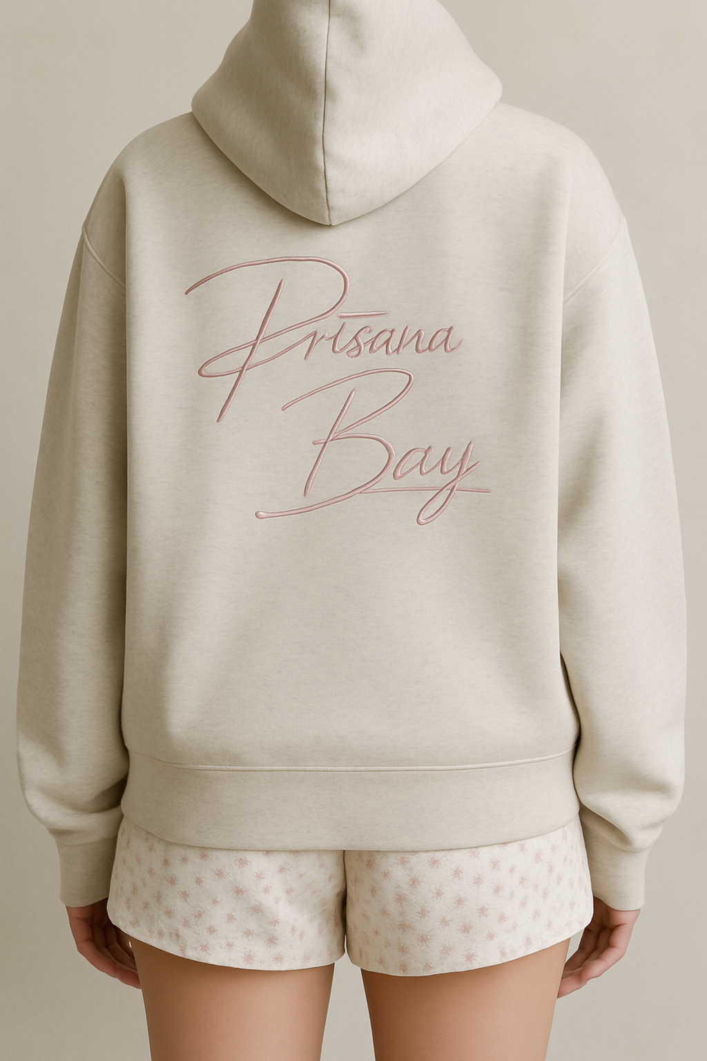 Blød Oversized Dame Hoodie med Sløjfe og Hætte