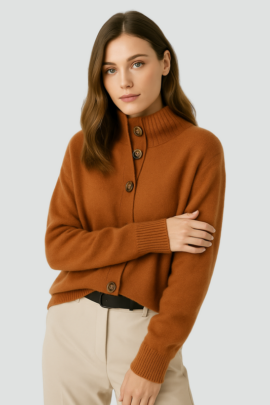 Blød Strikcardigan med Knapper til Kvinder