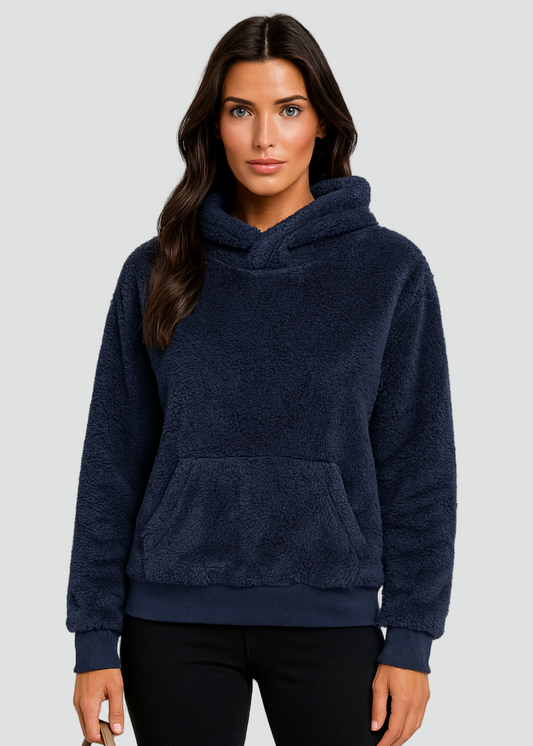 Blød og Behagelig Teddy Fleece Jakke med Hætte til Damer