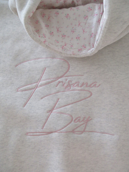 Blød Oversized Dame Hoodie med Sløjfe og Hætte