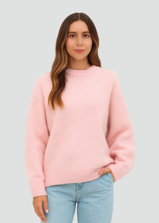 Trendy Rosa Dame Oversize Trøje