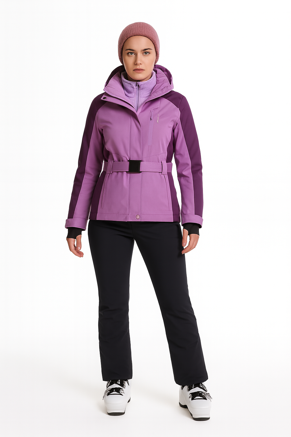 Komfortabelt skisæt til damer med justerbart bælte og lynlås