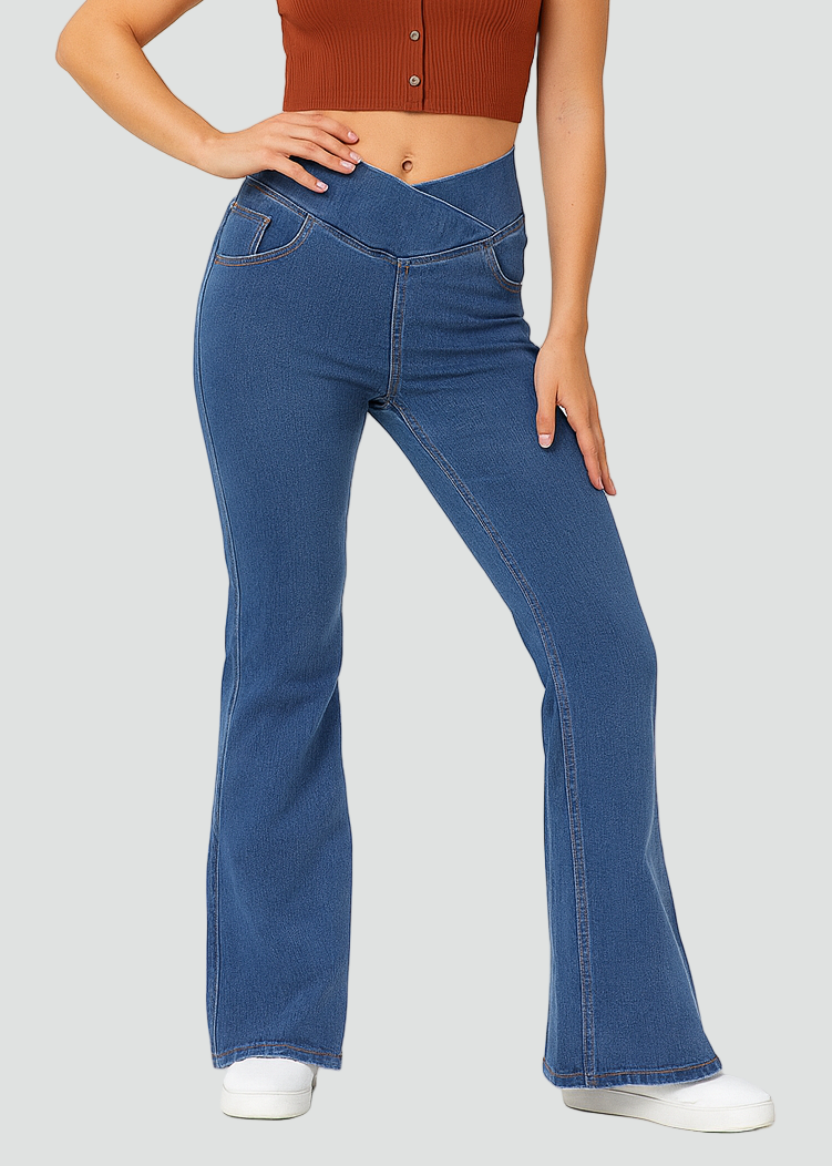 Elastiske og Flatterende Damebukser med Udstillet Ben