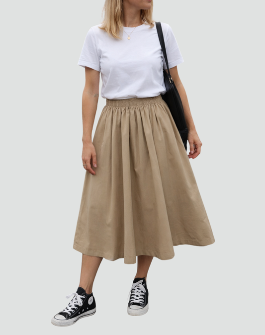 Elegant Plisseret Maxi Nederdel til Damer i Løst Snit