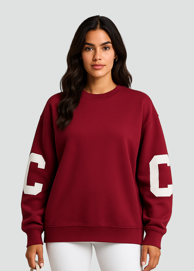 Komfortabel Oversized Sweatshirt til Kvinder med Bogstavprint