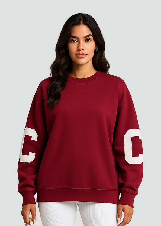 Komfortabel Oversized Sweatshirt til Kvinder med Bogstavprint