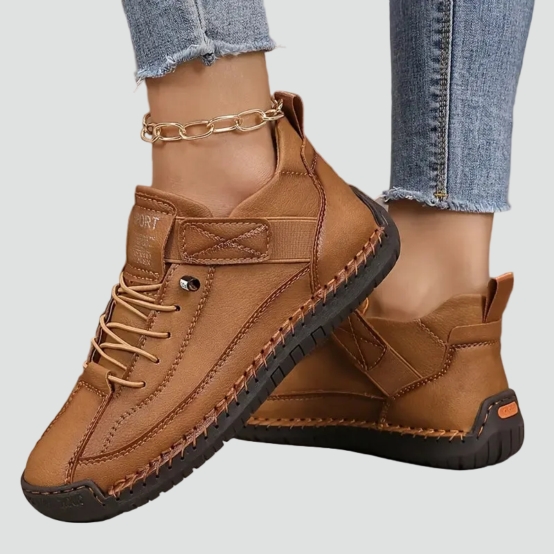 Dame komfort sneakers med snørebånd og fleksibel skridsikker sål