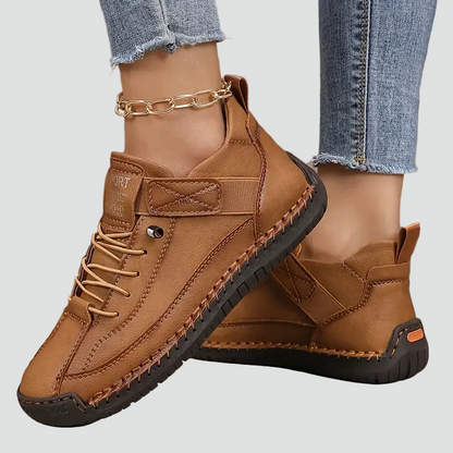 Dame komfort sneakers med snørebånd og fleksibel skridsikker sål