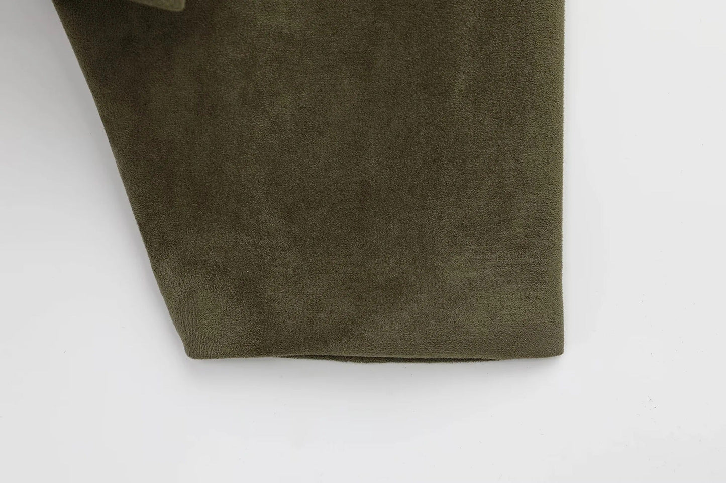 Dame ruskindsjakke med trykknapper og brystlommer