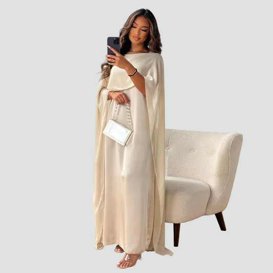 Maxi kaftankjole til dame med lange ærmer