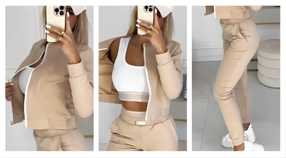 Luksuriøst 3-delt Træningssæt til Damer med Vest Top og Bukser