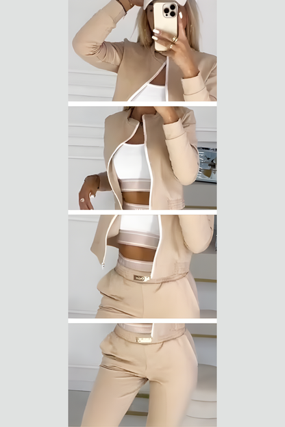 Luksuriøst 3-delt Træningssæt til Damer med Vest Top og Bukser