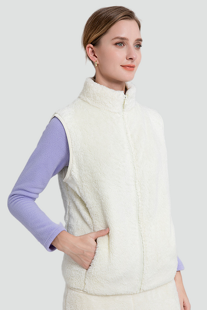 Varm Dame Fleece Bodywarmer Med Lynlås Og Praktiske Lommer