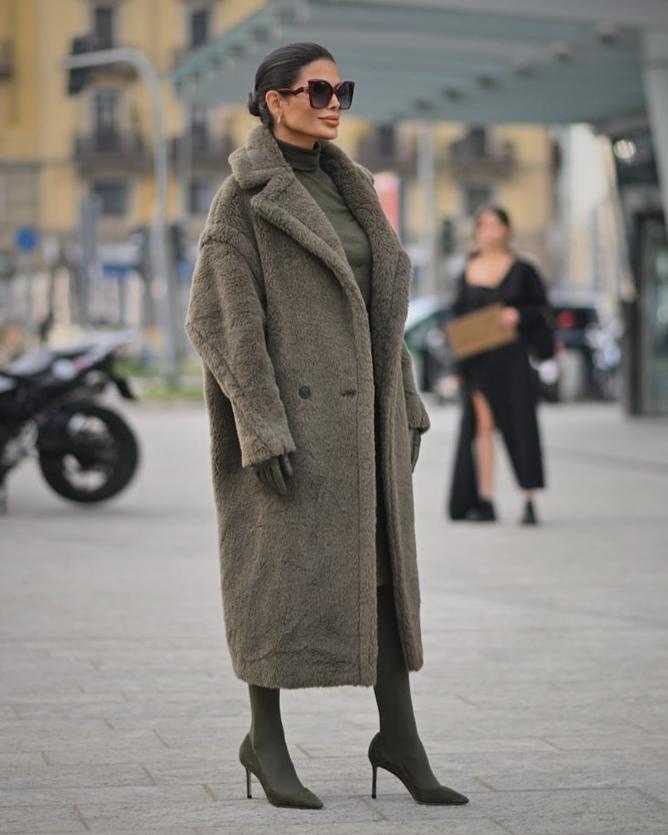 Blød Oversized Dame Vinterfrakke med Lang Teddy-pasform