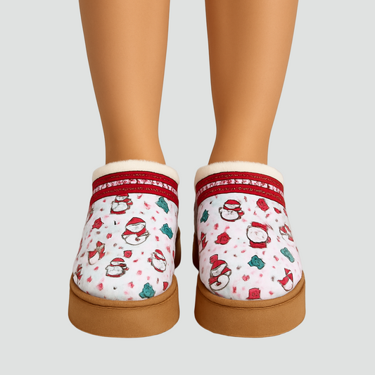 Vinter Jule Tøfler til Kvinder med Pelsfor og Tykkesål