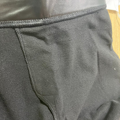 Trendy Dame Leggings Med Høj Talje Og PU Læder Look