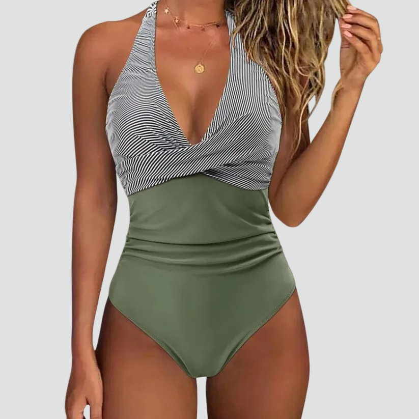 Trendy Badedragt til Damer Moderne Sommer Dragt med Striber