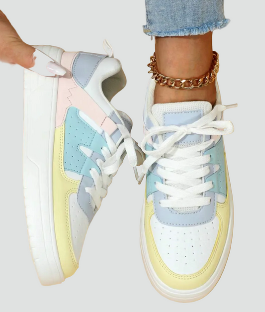 Flerfarvede Sneakers til Damer Trendy Sportssko i Pastel Farver