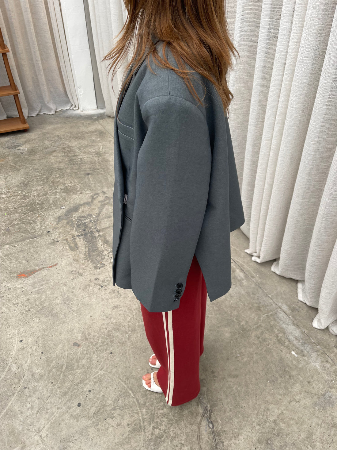 Minimalistisk Chik Lang Oversize Blazer til Damer